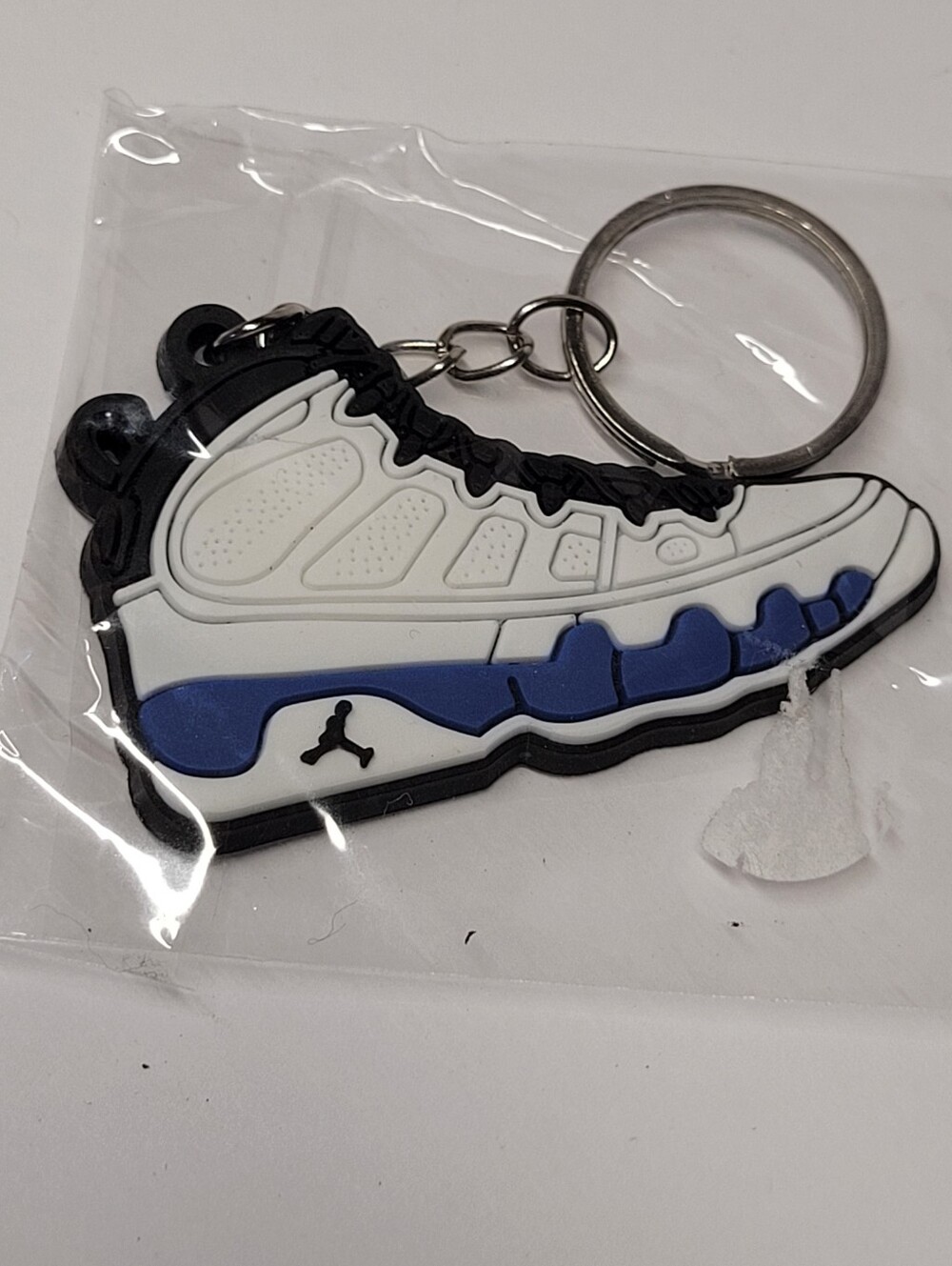 Mini Basketball Shoe Novelty Keychains - Blue/White
